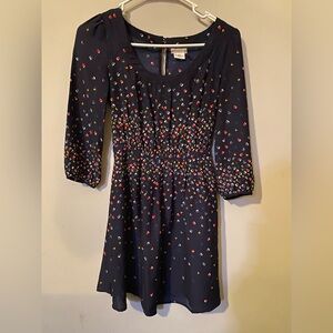 Women's Black Dress with Multicolor Print